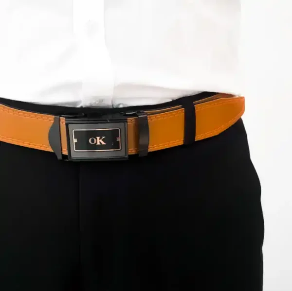 Men's Business Belt Leather Manual Buckle Belt Personalized High end Belt