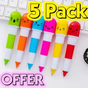 5Pcs Mini Capsules Highlighter Pen Vitamin Pill Highlight Color Pen
