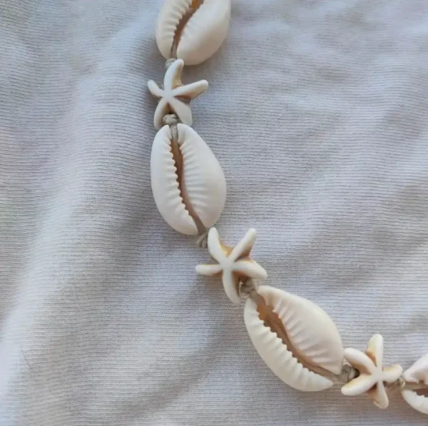 Trendy Infinity Starfish Shell Bracelet & Anklet Set White Adjustable Seashell & Starfish - Image 5