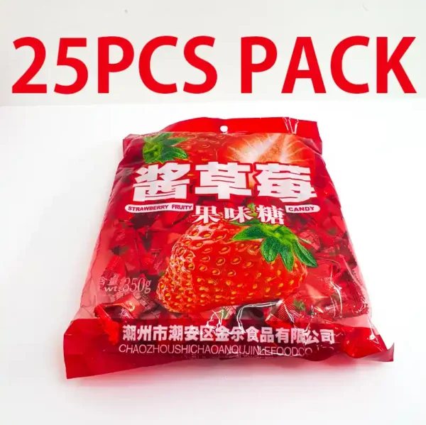 25PCS Imported Strawberry Original Candy Toffee Chinese Cute Family Party Pack - Image 2