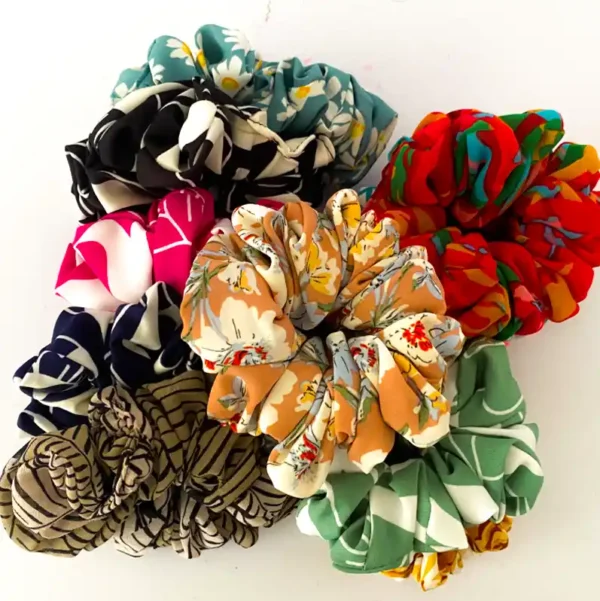 06 PICS High Quality Large Size Women Colorful Scrunchies Pack Soft, skin-friendly - Image 2
