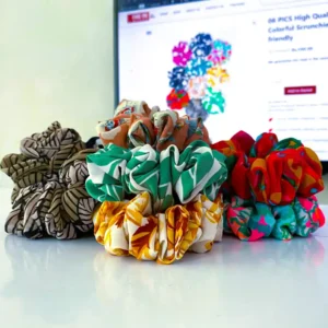 06 PICS High Quality Large Size Women Colorful Scrunchies Pack Soft, skin-friendly