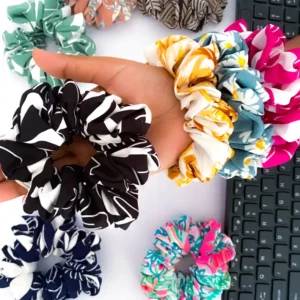 06 PICS High Quality Large Size Women Colorful Scrunchies Pack Soft, skin-friendly