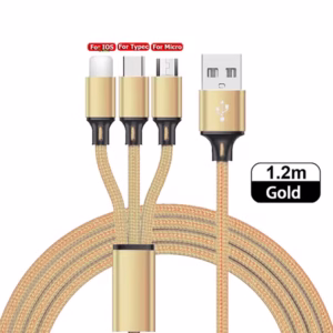 3 In 1 USB Fast Charging Cable Type C Micro Lightning Multi Cable