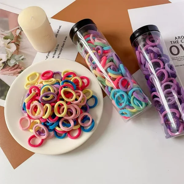 100x2 PCS Women Girls Colorful Nylon Elastic Hair Bands Ponytail Hold - Image 5