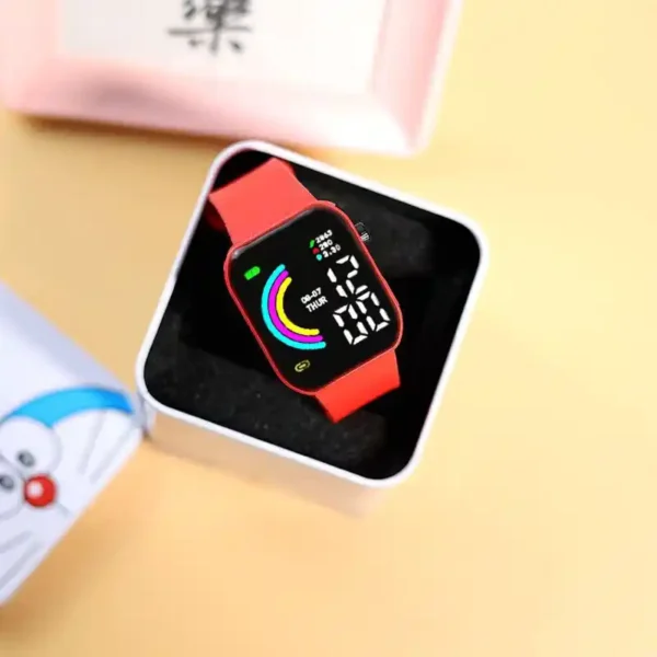 New LED Electronic Watch Rainbow Square Waterproof Digital Watch - Image 2