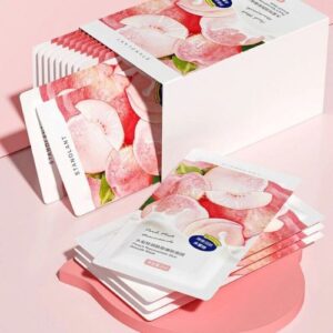 6PCS Peach Sleep Mask Cream - Moisturizing, Brightening, Skin Care Mask