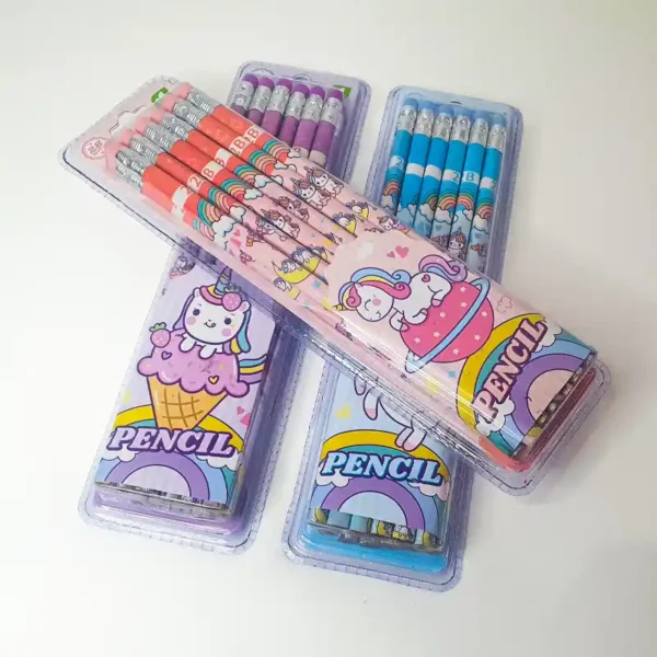 12PCS Graphite Pencil Set Korean Stationery Pencils for Children School - Image 3