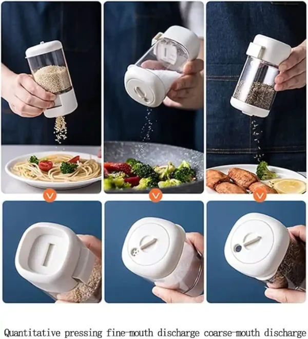 Metering Salt Shaker Push Type Dispenser Moisture-proof Convenient Rotating - Image 3