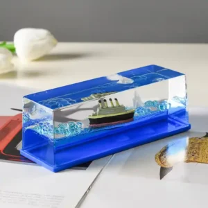 Mini Cruise Ship Fluid Drift Bottle Decoration Desk Fluid Floating Decoration