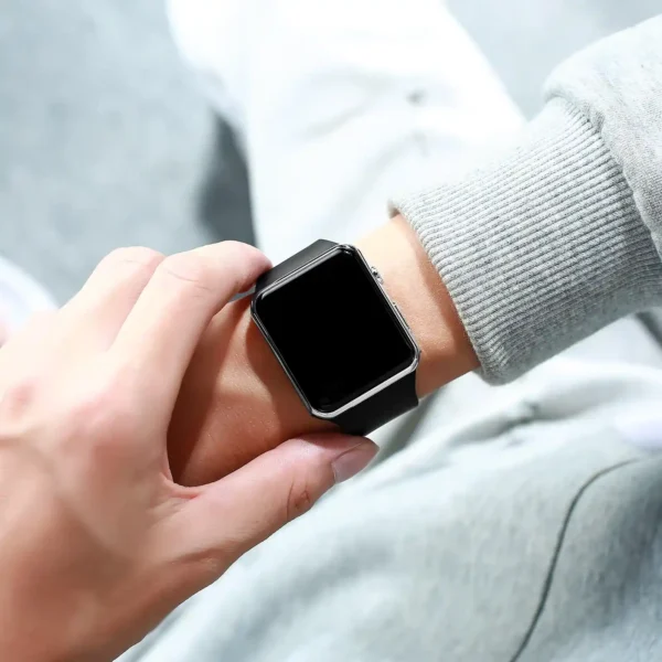Digital Watch Men Women Electronic Square LED Wristwatch Silicone - Image 2