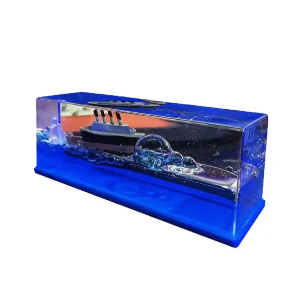 Mini Cruise Ship Fluid Drift Bottle Decoration Desk Fluid Floating Decoration - Image 4