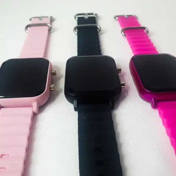 Digital Watch Men Women Electronic Square LED Wristwatch Silicone - Image 4