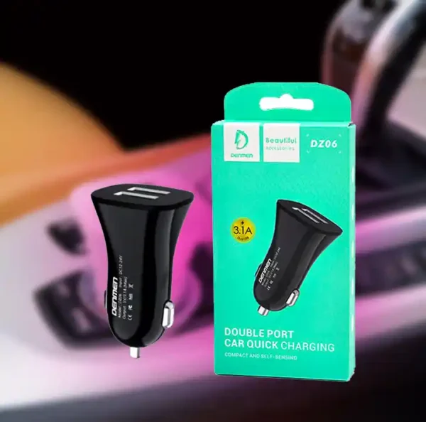 Denmen DZ06 Quick Car Charge Mobile Phone 2 Port USB Fast Charger