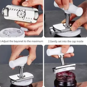 Stainless Steel Rotary Lids Off Jar Opener Adjustable Bottle Cap Opener