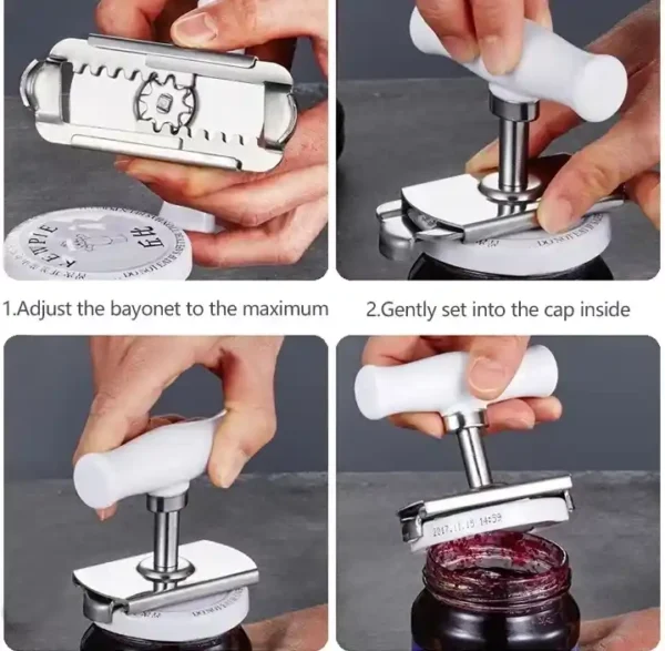 Stainless Steel Rotary Lids Off Jar Opener Adjustable Bottle Cap Opener - Image 3