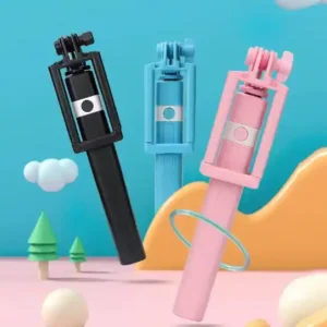 High End Wire Controlled Metal Selfie Stick For Creative Photography
