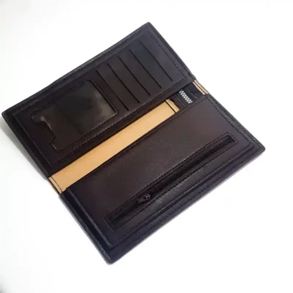 Men Wallets Long Style Quality Leather Purse Large Capacity Genuine Wallet - Image 3