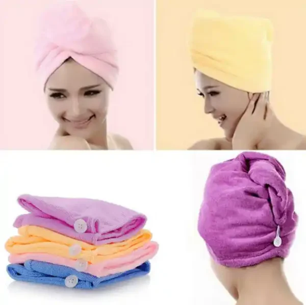 Quick Dry Hair Towel Hair Drying Towel Wrap Turban Quick Dry Absorbent Magic Cap - Image 5