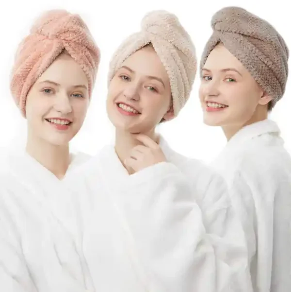 Quick Dry Hair Towel Hair Drying Towel Wrap Turban Quick Dry Absorbent Magic Cap - Image 3