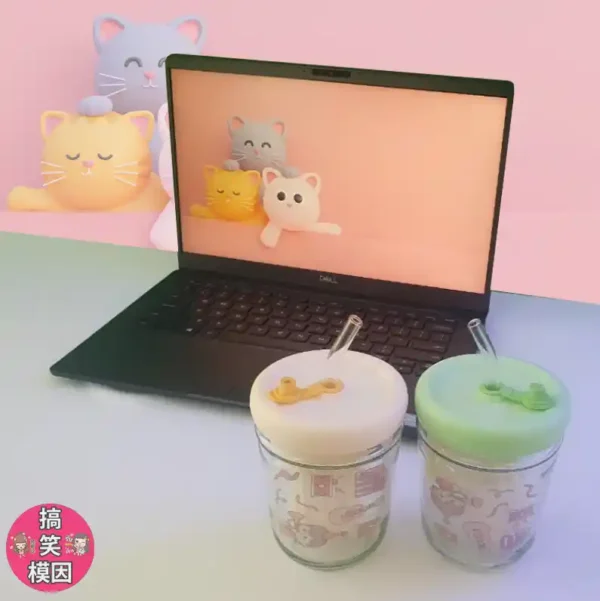 🍃Bubble Tea Leak-Resistant Adorable 350ml Clear Glass Jar with Straw - Image 4