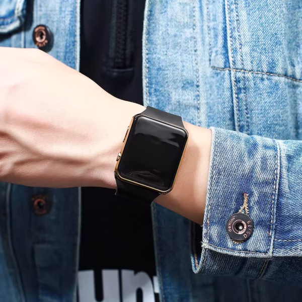Digital Watch Men Women Electronic Square LED Wristwatch Silicone - Image 6