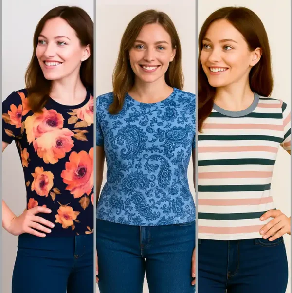 Trendy Women's Crop Tops Stylish & Comfortable Printed Casual Tops Wear - Image 2