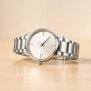 Stunning CK Style Ladies Silver-Tone Watch
