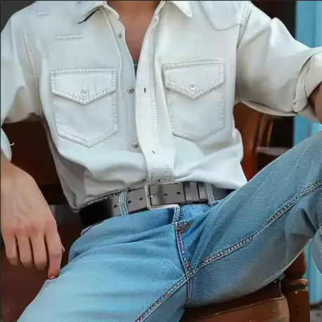 Smart Classic Black Belt Businessmen