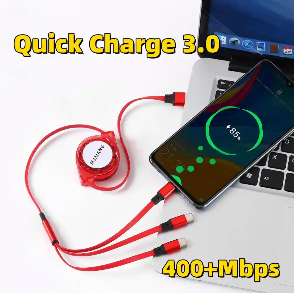 3-in-1 Retractable Fast Charging Cable