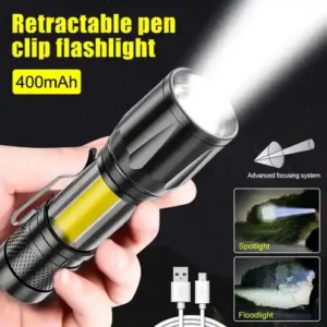 Rechargeable LED T6 Spotlight & COB Work Light Kit