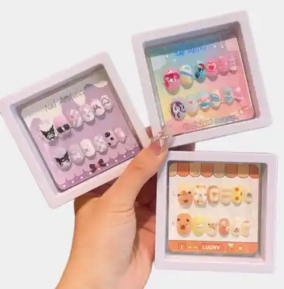 🌸 Cute Handmade Nail Art Set – Collection 🌸