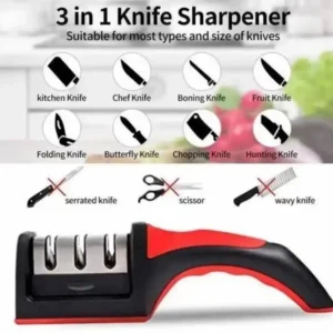 3 in 1 Knife Sharpener – Keep Your Knives Razor Sharp