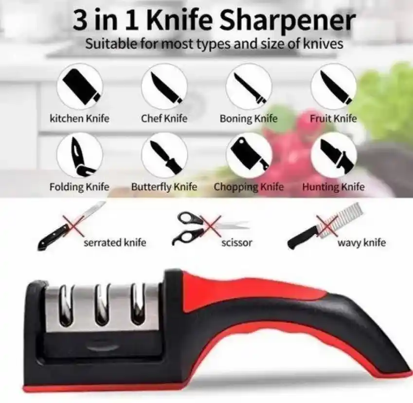 3 in 1 Knife Sharpener – Keep Your Knives Razor Sharp
