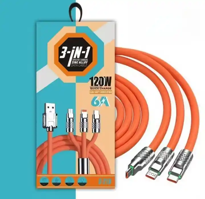 Premium Metal Fast-Charging 3-in-1 Super Cable