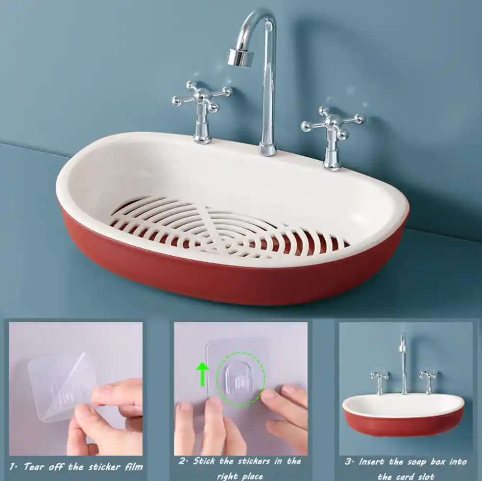 Sink -Shape Soap Holder Keep Soap Dry And Clean - Image 4