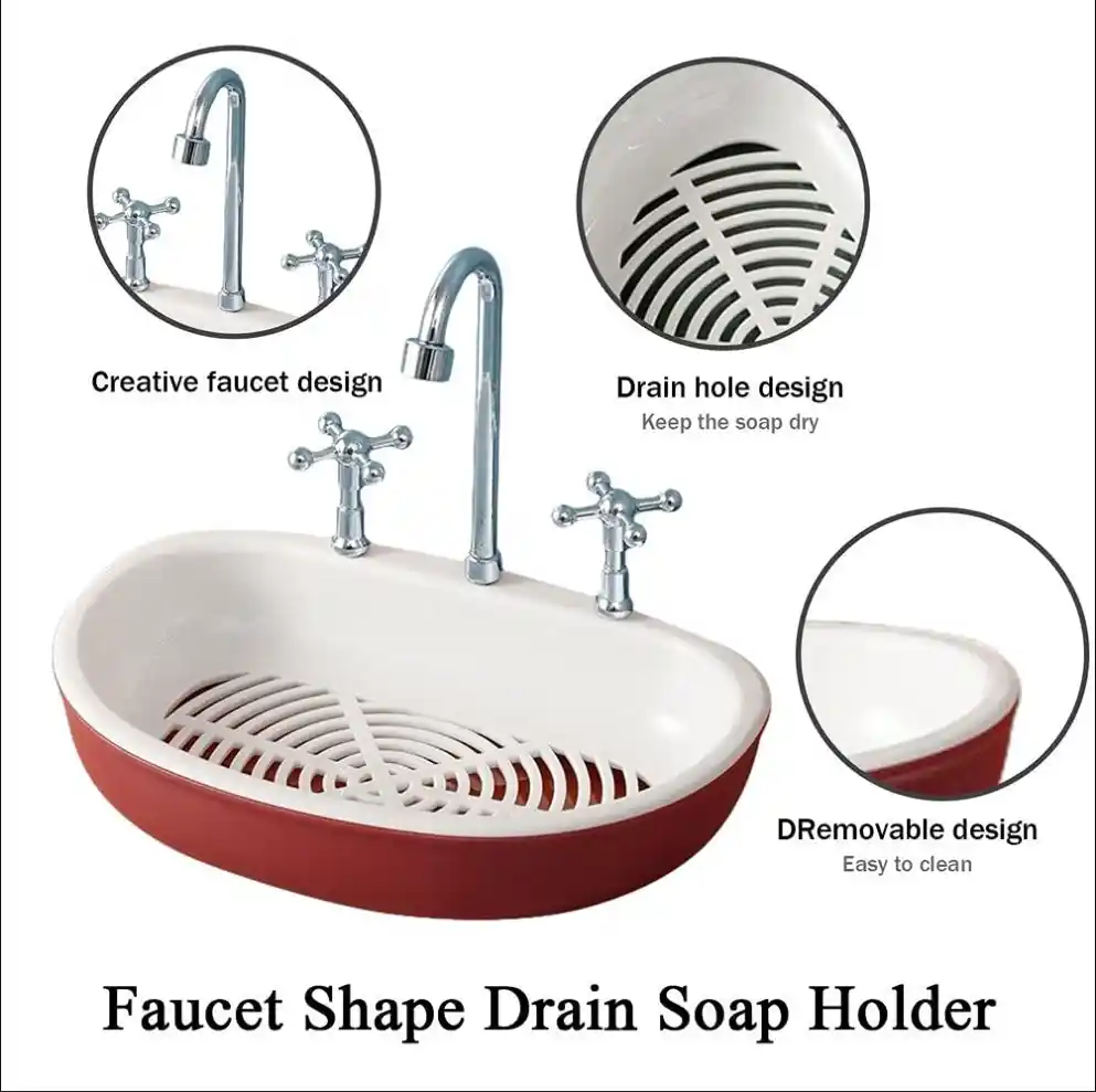 Sink -Shape Soap Holder Keep Soap Dry And Clean - Image 5