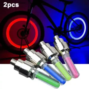 Bright Neon LED Bicycle Wheel Valve Lights – 2PCS Set