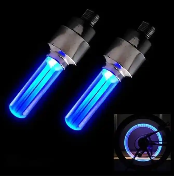 Bright Neon LED Bicycle Wheel Valve Lights – 2PCS Set - Image 5