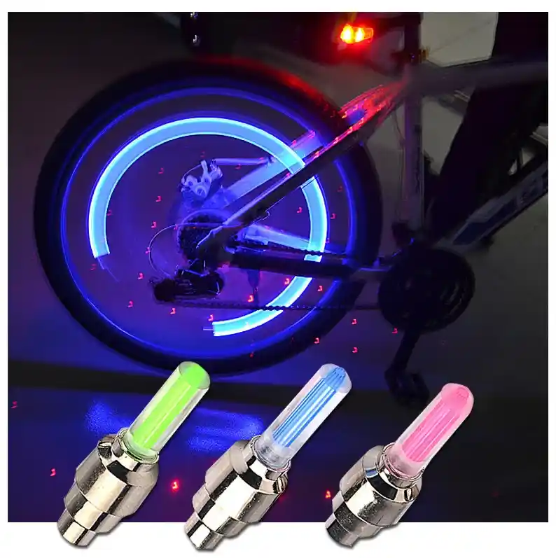 Bright Neon LED Bicycle Wheel Valve Lights – 2PCS Set - Image 4