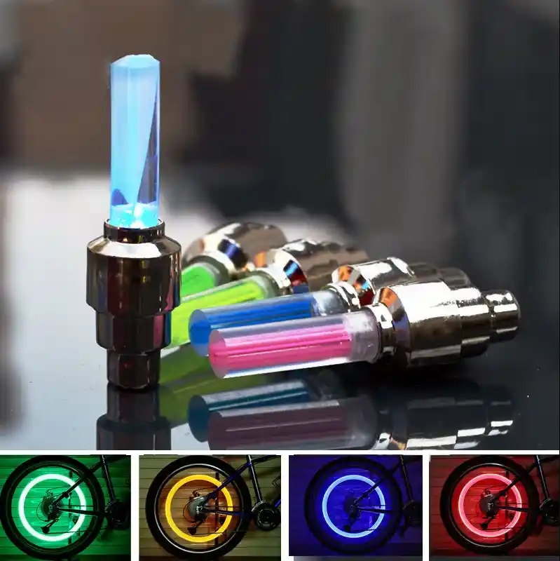 Bright Neon LED Bicycle Wheel Valve Lights – 2PCS Set - Image 7