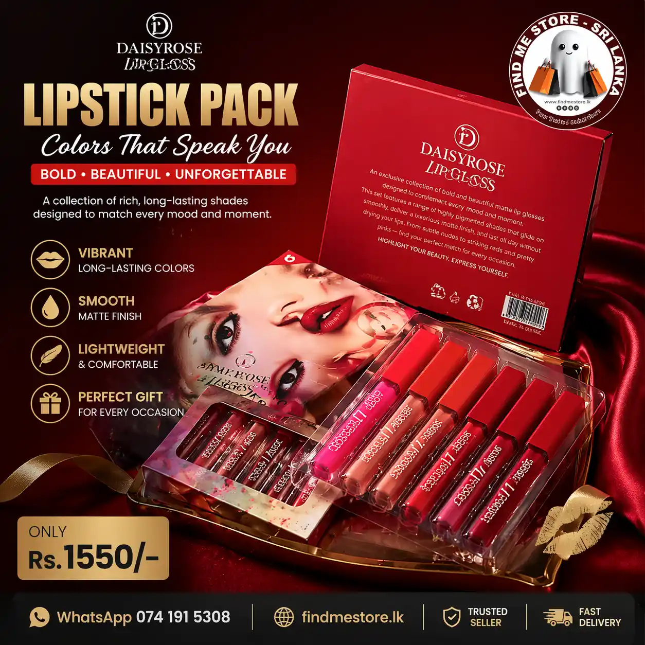 One set, Long-lasting! 6Pcs Lipstick Pack 💋 Matte